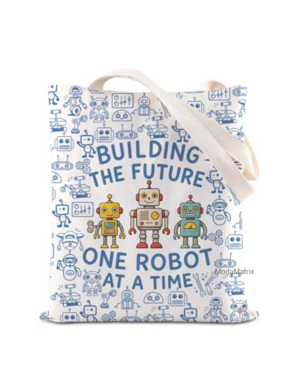 Canvas Tote Bag Robot Teacher Gift STEM Engineer Shoulder Bag